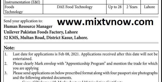 Unilever Pakistan Limited (UPL) New Jobs 2021 Advertisement